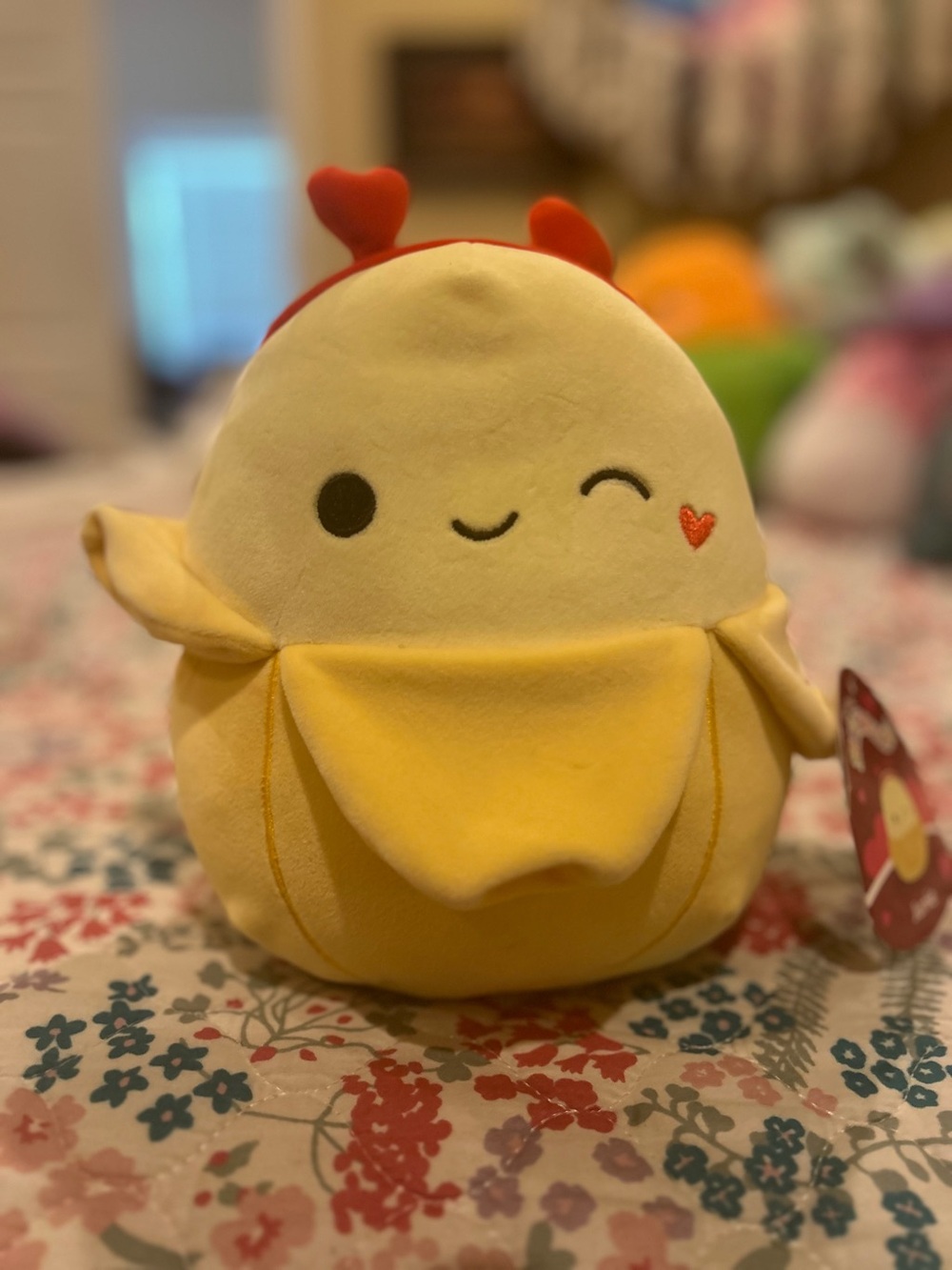 Plush Yellow Winking  Junie the banana Squishmallow